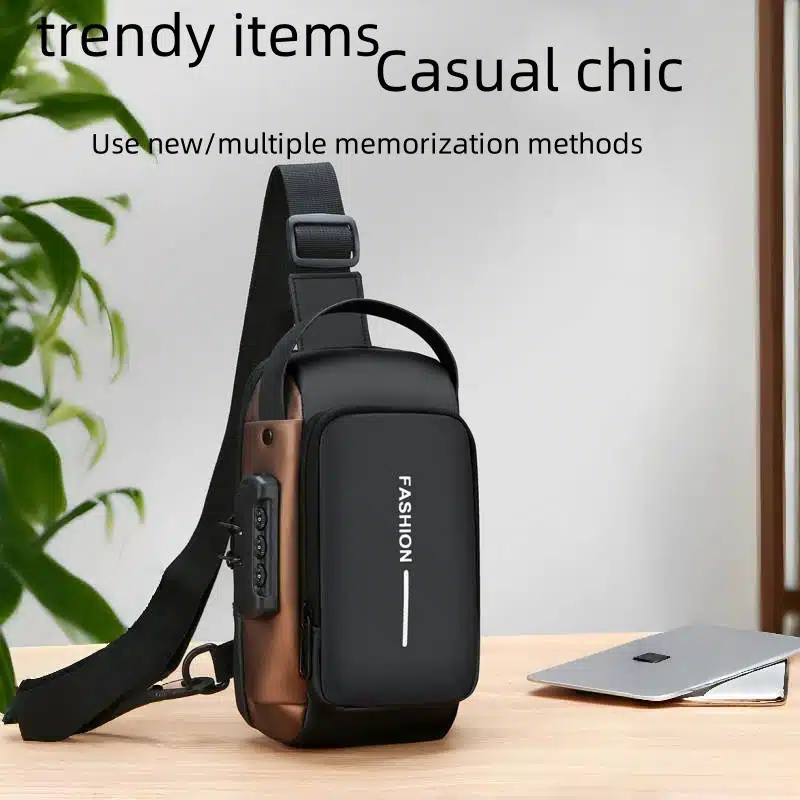 2786e93c-e40a-40fc-a0c4-5e3373fc4a35.jpg Men's Single-Shoulder Crossbody Chest Bag front view