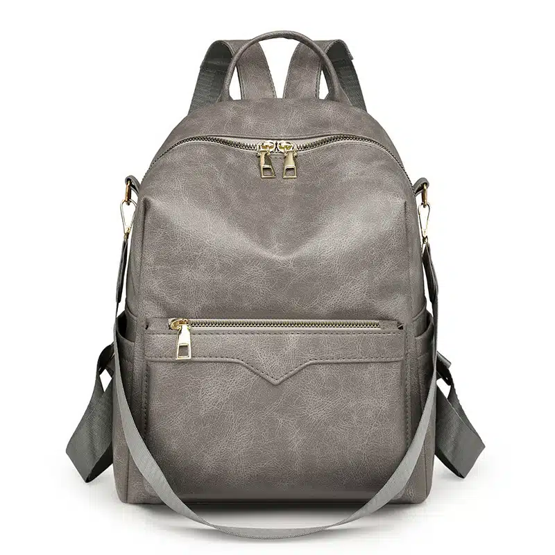 5e83c72e-13e9-42ba-b413-ac62379f04f9.jpg Soft PU Large-Capacity Travel Backpack front view