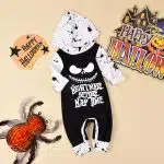 Halloween Romper — Hooded Kids Romper with Black 'Nightmare Before Nap Time' Print, Sizes 70–100 cm - Image 3