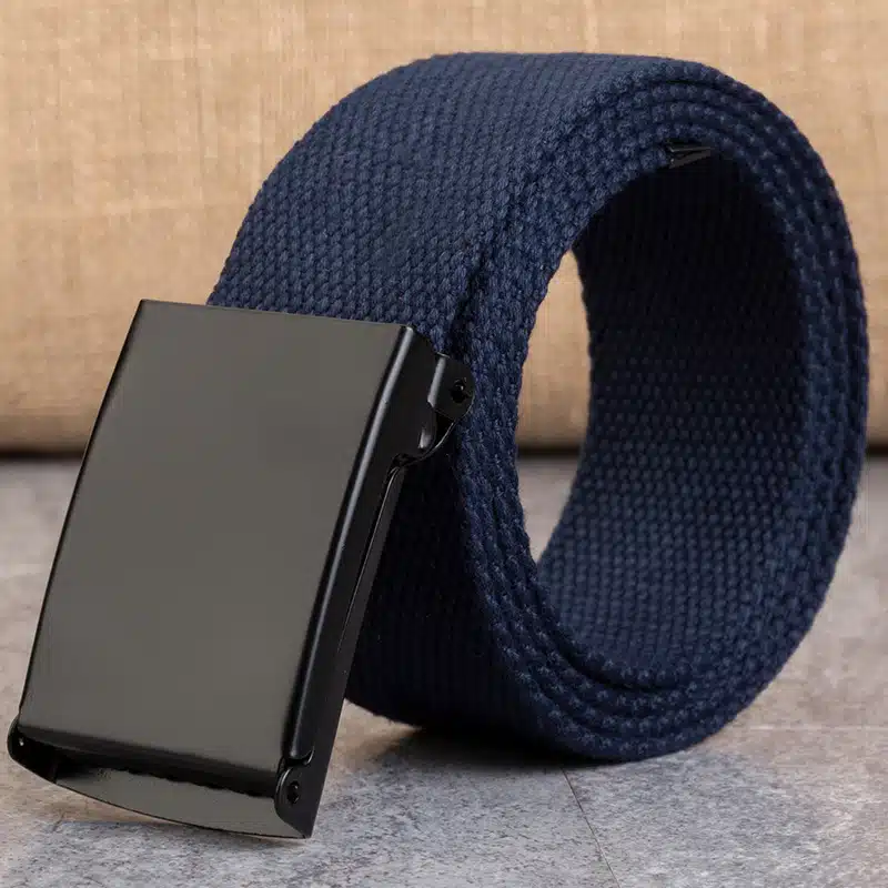 02bf5875-b6c2-4045-8f05-7ac5069d7cbb.jpg Woven Fabric Belt with Snap‑Clasp Iron Buckle — Adjustable 120cm - Image 1