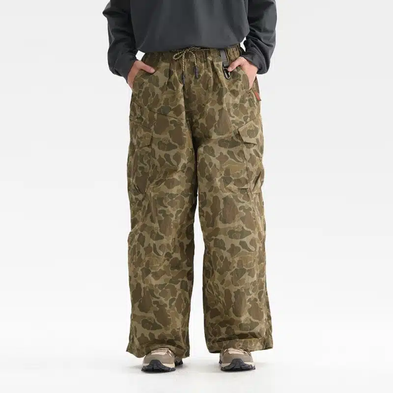 1f20e1cb-de08-4403-8541-eaa54d82c8bc.jpg Camouflage Cargo Pants — Mid-Waist Polyester with Elastic Drawstring & Cargo Pockets - Image 1