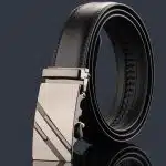 Automatic Buckle Cowhide Leather Belt with Alloy Buckle — 110–125 cm