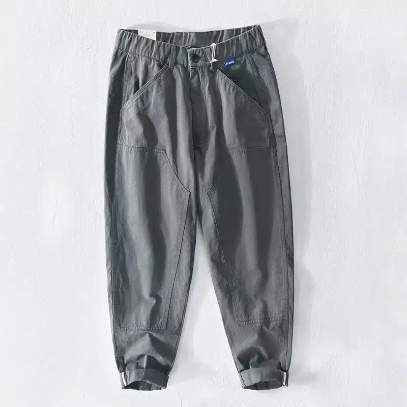 ea264a09-de5b-4740-b7b7-e44a0ce1a5bd.jpg Wrinkle-Free Cargo Pants with Button Fly — Gray, Khaki, Green (M–3XL) - Image 1