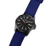 Men's Nylon Strap Quartz Watch — Black Plastic Case, Date Window (Green Strap) - Image 4