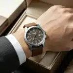 Men's Nylon Strap Quartz Watch — Black Plastic Case, Date Window (Green Strap) - Image 9